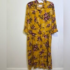 Floral Yellow long sleeve Dress excellent condition